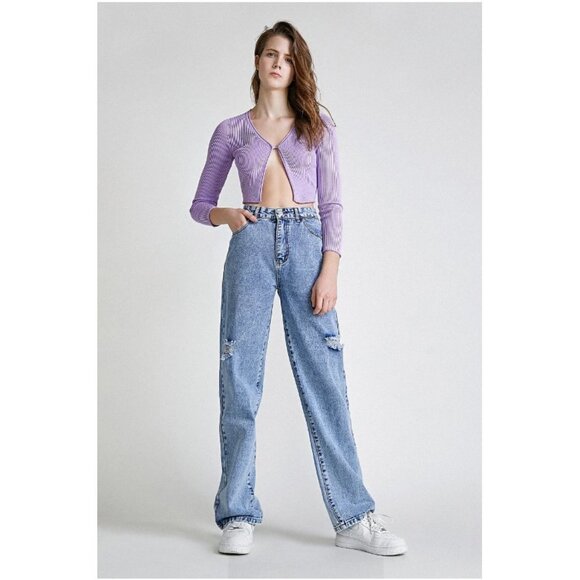 J.ing Dark Blue Ripped High Jeans - Picture 1 of 6